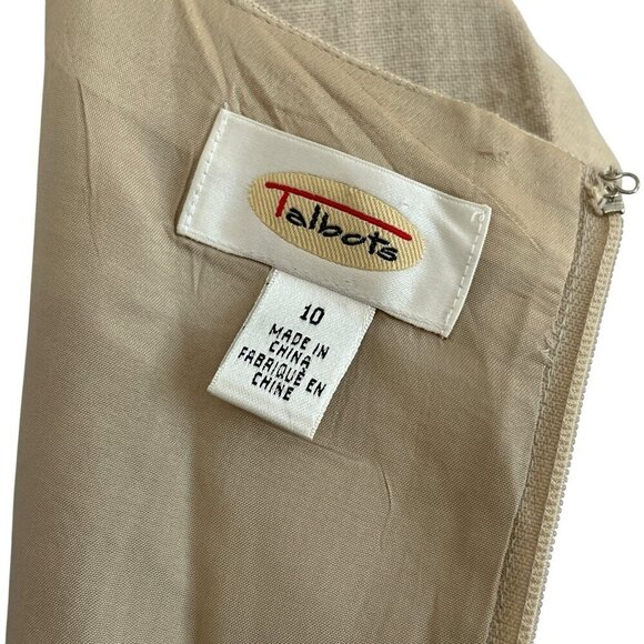 Talbots Maxi Linen Dress Floral Embroidery Cap Sleeve 10 Neutral Coastal Summer - Picture 3 of 16